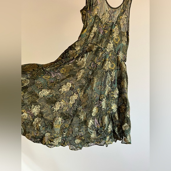 Etro silk first line elegant dress with slip dress with floral details - Picture 6 of 7